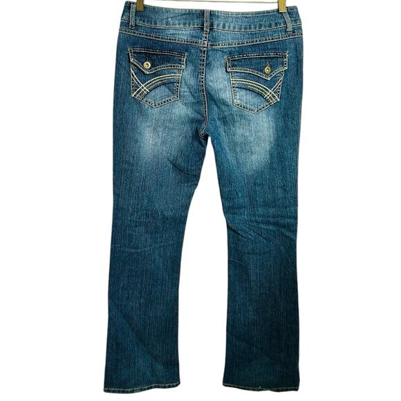 Vtg 90's Y2k So Jeans Women's Size 11 Blue Low Rise Flare Leg Denim Hip Huggers - Picture 6 of 7